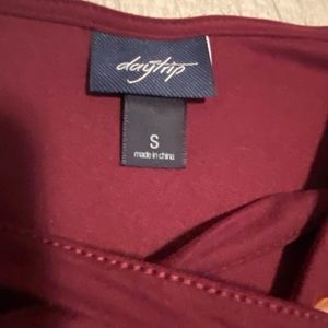 Day trip Maroon Lace up top